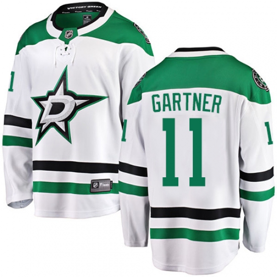 Men's Dallas Stars 11 Mike Gartner Fanatics Branded White Away Breakaway NHL Jersey