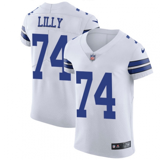 Men's Nike Dallas Cowboys 74 Bob Lilly Elite White NFL Jersey