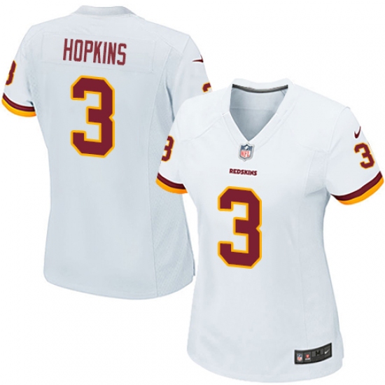 Women's Nike Washington Redskins 3 Dustin Hopkins Game White NFL Jersey