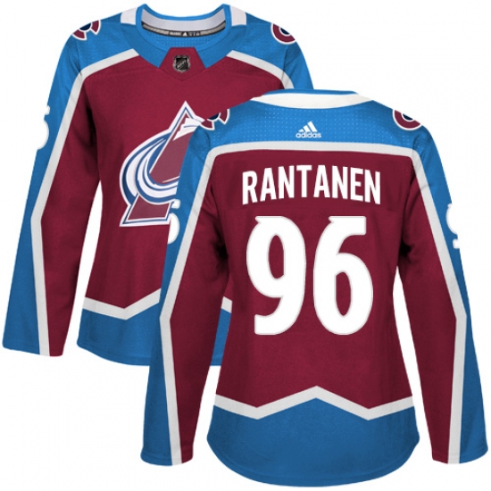 Women's Adidas Colorado Avalanche 96 Mikko Rantanen Premier Burgundy Red Home NHL Jersey