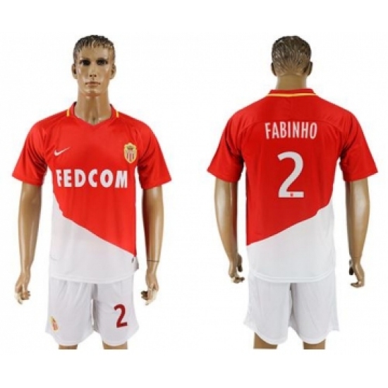 Monaco 2 Fabinho Home Soccer Club Jersey