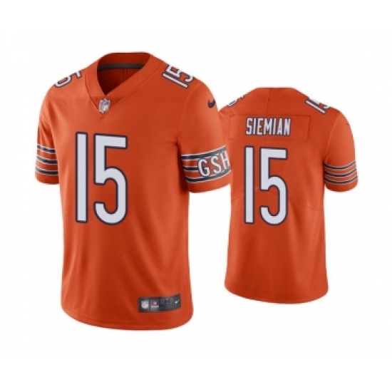 Men's Chicago Bears 15 Trevor Siemian Orange Vapor untouchable Limited Stitched Jersey