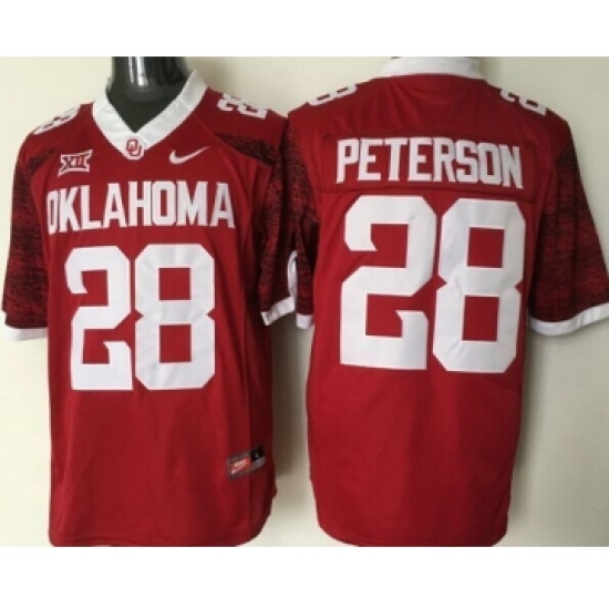 Oklahoma Sooners 28 Adrian Peterson Red College Football Jersey