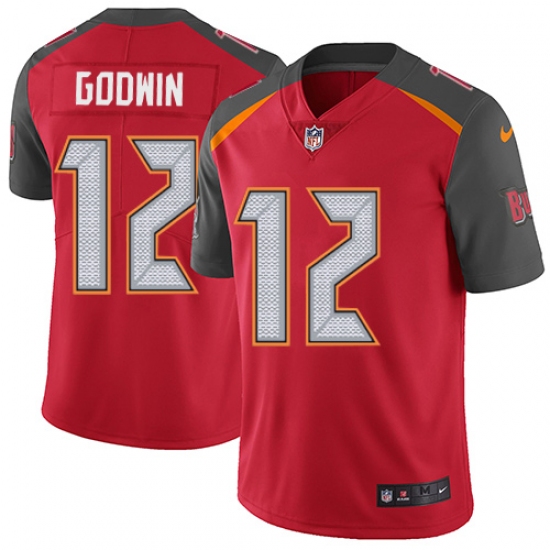 Youth Nike Tampa Bay Buccaneers 12 Chris Godwin Red Team Color Vapor Untouchable Limited Player NFL Jersey