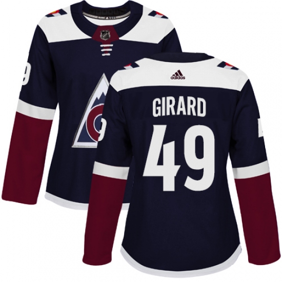 Women's Adidas Colorado Avalanche 49 Samuel Girard Authentic Navy Blue Alternate NHL Jersey