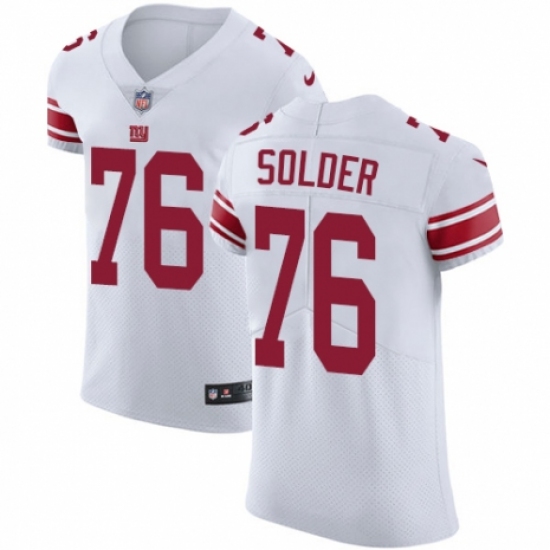 Men's Nike New York Giants 76 Nate Solder White Vapor Untouchable Elite Player NFL Jersey