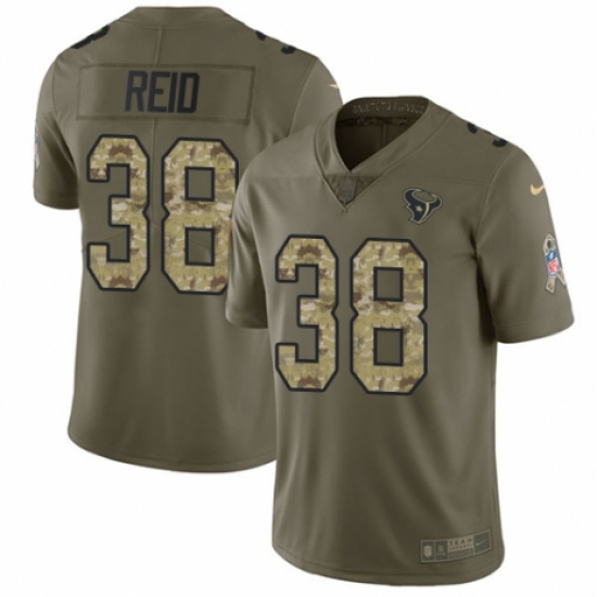 Youth Nike Houston Texans 38 Justin Reid Limited Olive Camo 2017 Salute to Service NFL Jersey