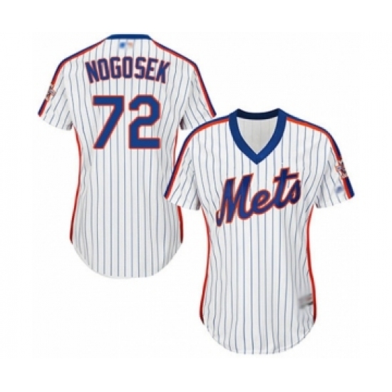 Women's New York Mets 72 Stephen Nogosek Authentic White Alternate Cool Base Baseball Player Jersey