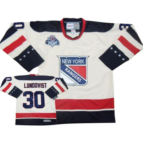 Men's Reebok New York Rangers 30 Henrik Lundqvist Authentic White 2012 Winter Classic NHL Jersey