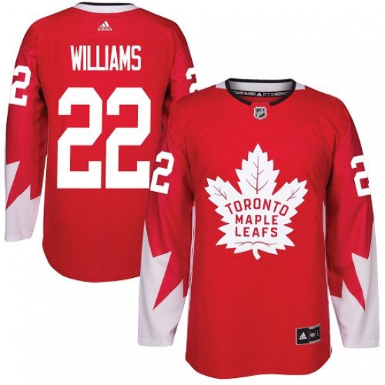 Youth Adidas Toronto Maple Leafs 22 Tiger Williams Authentic Red Alternate NHL Jersey