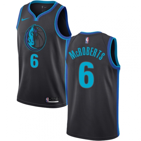 Women's Nike Dallas Mavericks 6 Josh McRoberts Swingman Charcoal NBA Jersey - City Edition