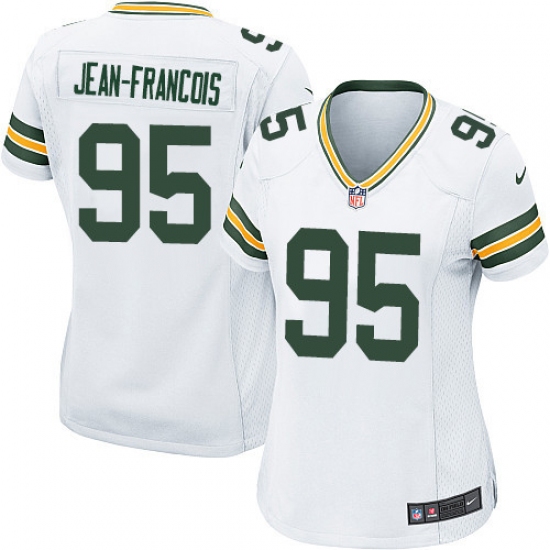 Women's Nike Green Bay Packers 95 Ricky Jean-Francois Game White NFL Jersey