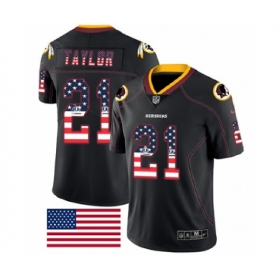 Men's Nike Washington Redskins 21 Sean Taylor Limited Black Rush USA Flag NFL Jersey