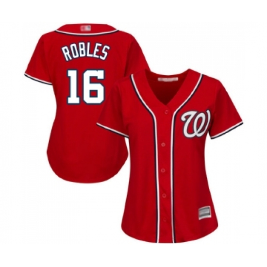 Women's Washington Nationals 16 Victor Robles Replica Red Alternate 1 Cool Base Baseball Jersey