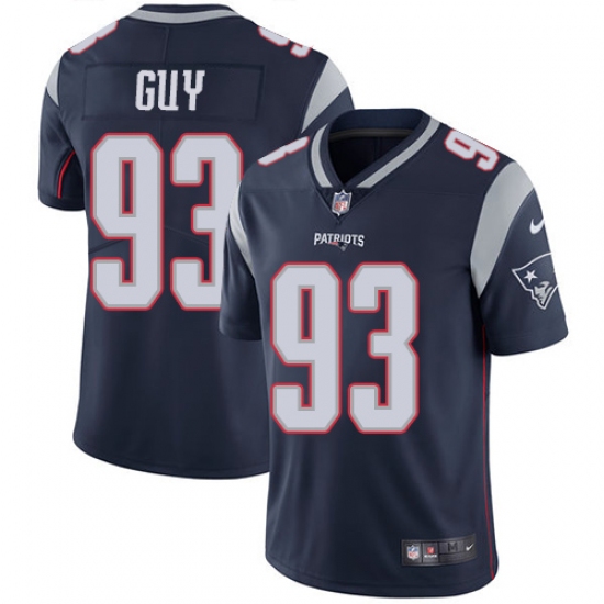 Men's Nike New England Patriots 93 Lawrence Guy Navy Blue Team Color Vapor Untouchable Limited Player NFL Jersey