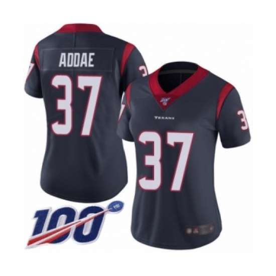 Women's Houston Texans 37 Jahleel Addae Navy Blue Team Color Vapor Untouchable Limited Player 100th Season Football Jersey