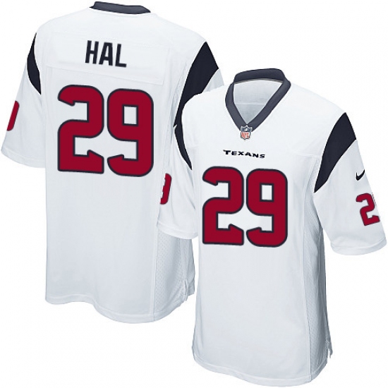 Men's Nike Houston Texans 29 Andre Hal Game White NFL Jersey