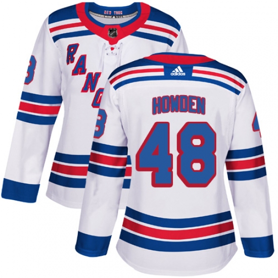 Women's Adidas New York Rangers 48 Brett Howden Authentic White Away NHL Jersey