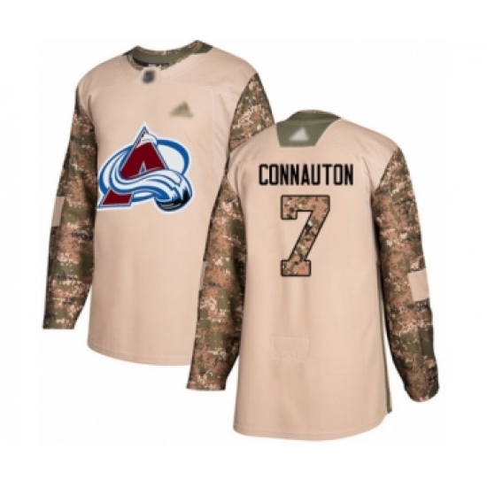 Youth Colorado Avalanche 7 Kevin Connauton Authentic Camo Veterans Day Practice Hockey Jersey