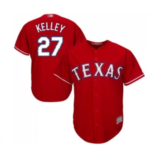 Men's Texas Rangers 27 Shawn Kelley Replica Red Alternate Cool Base Baseball Jersey