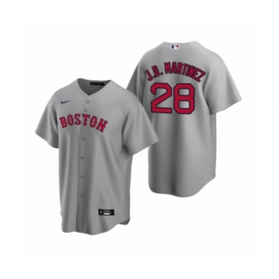 Youth Boston Red Sox 28 J.D. Martinez Nike Gray Replica Road Jersey