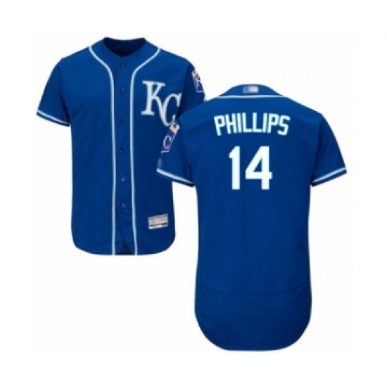 Men's Kansas City Royals 14 Brett Phillips Royal Blue Alternate Flex Base Authentic Collection Baseball Player Jersey