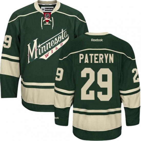 Men's Reebok Minnesota Wild 29 Greg Pateryn Premier Green Third NHL Jersey