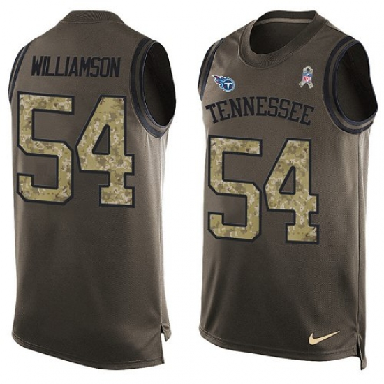 Men's Nike Tennessee Titans 54 Avery Williamson Limited Green Salute to Service Tank Top NFL Jersey