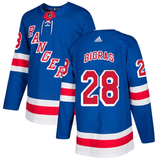 Youth Adidas New York Rangers 28 Chris Bigras Premier Royal Blue Home NHL Jersey