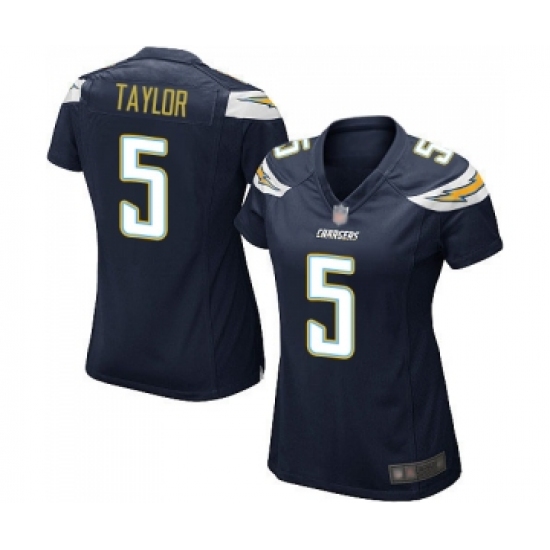 Women's Los Angeles Chargers 5 Tyrod Taylor Game Navy Blue Team Color Football Jersey