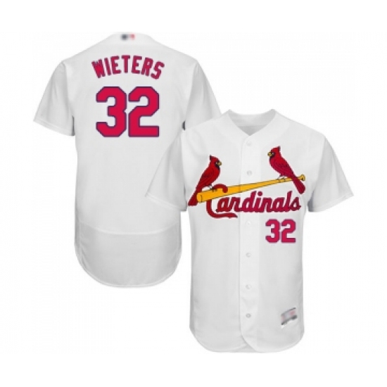 Men's St. Louis Cardinals 32 Matt Wieters White Home Flex Base Authentic Collection Baseball Jersey