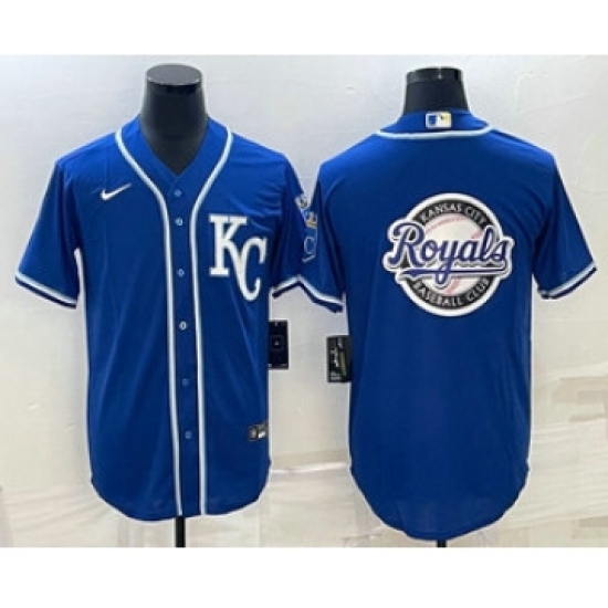 Men's Kansas City Royals Big Logo Light Blue Stitched MLB Cool Base Nike Jersey