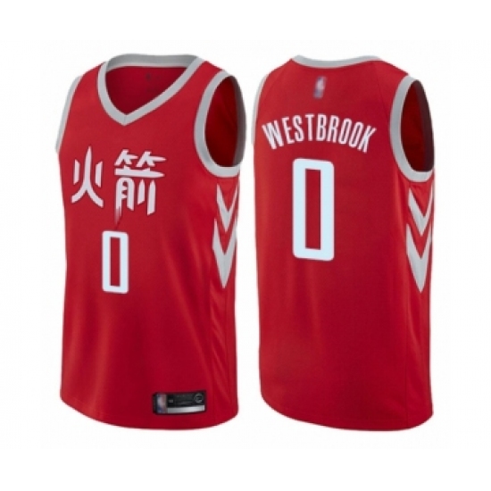 Women's Houston Rockets 0 Russell Westbrook Swingman Red Basketball Jersey - City Edition