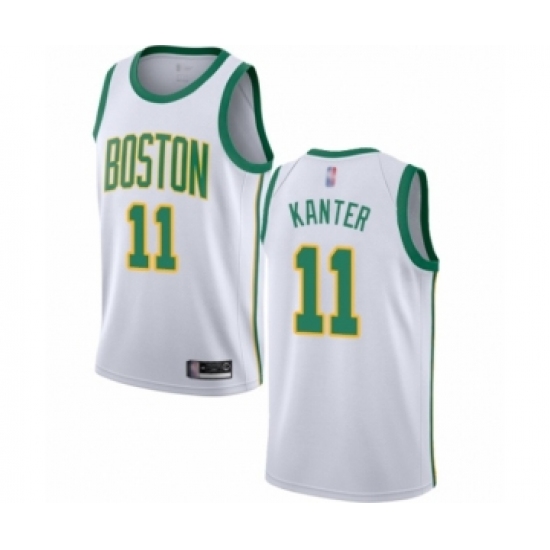 Women's Boston Celtics 11 Enes Kanter Swingman White Basketball Jersey - City Edition