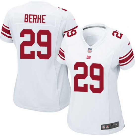 Women's Nike New York Giants 29 Nat Berhe Game White NFL Jersey