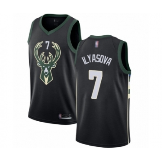 Women's Milwaukee Bucks 7 Ersan Ilyasova Swingman Black Basketball Jersey - Statement Edition