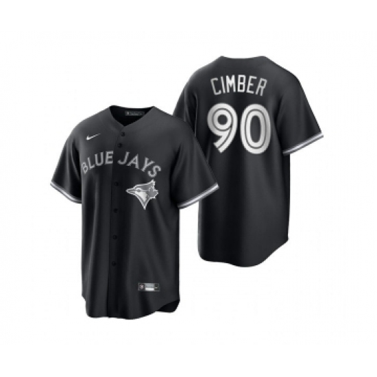 Mens Toronto Blue Jays 90 Adam Cimber Nike Black White Collection Jersey