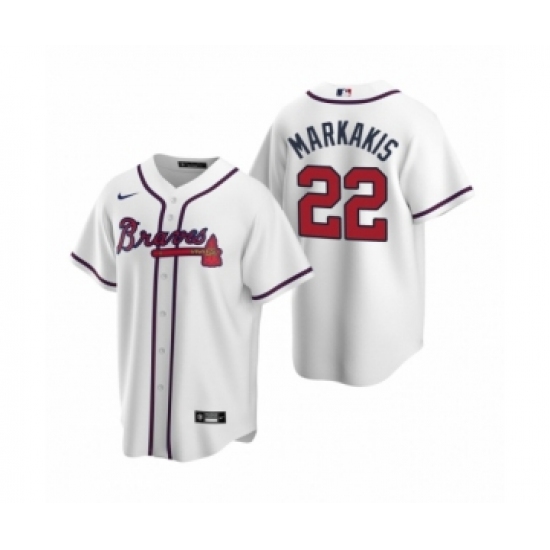 Youth Atlanta Braves 22 Nick Markakis Nike White 2020 Replica Home Jersey