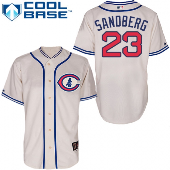 Men's Majestic Chicago Cubs 23 Ryne Sandberg Authentic Cream 1929 Turn Back The Clock MLB Jersey