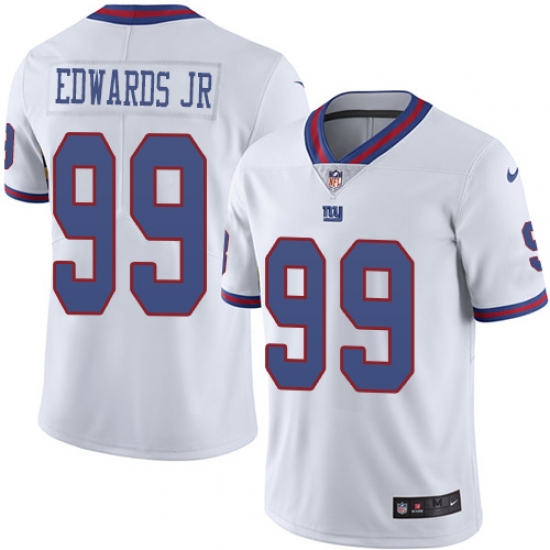 Men's Nike New York Giants 99 Mario Edwards Jr Limited White Rush Vapor Untouchable NFL Jersey