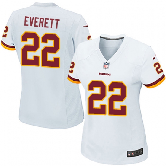 Women's Nike Washington Redskins 22 Deshazor Everett Game White NFL Jersey