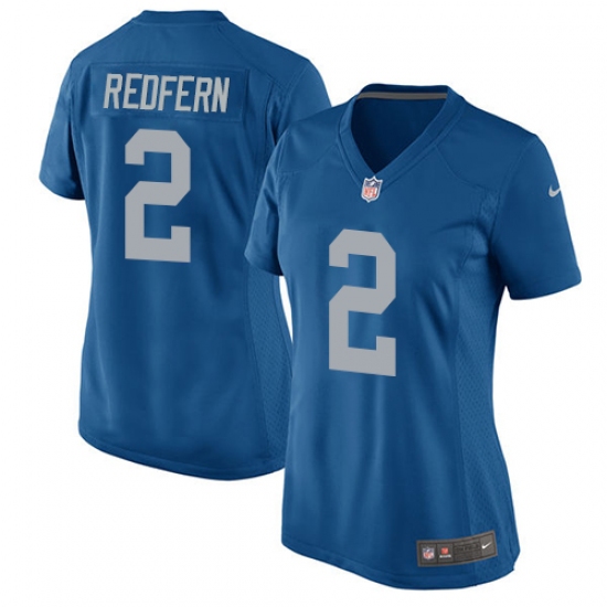 Women's Nike Detroit Lions 2 Kasey Redfern Game Blue Alternate NFL Jersey