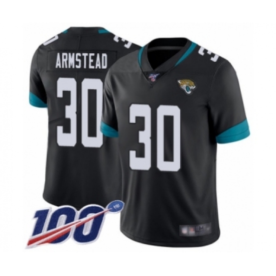 Men's Jacksonville Jaguars 30 Ryquell Armstead Black Team Color Vapor Untouchable Limited Player 100th Season Football Jersey