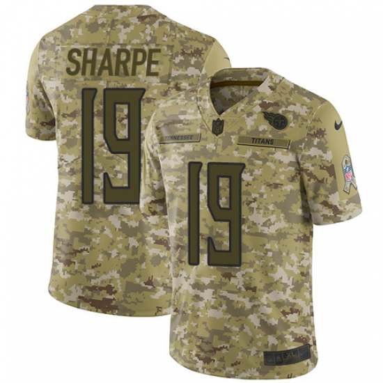 Youth Nike Tennessee Titans 19 Tajae Sharpe Limited Camo 2018 Salute to Service NFL Jersey