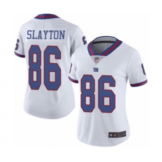 Women's New York Giants 86 Darius Slayton Limited White Rush Vapor Untouchable Football Jersey