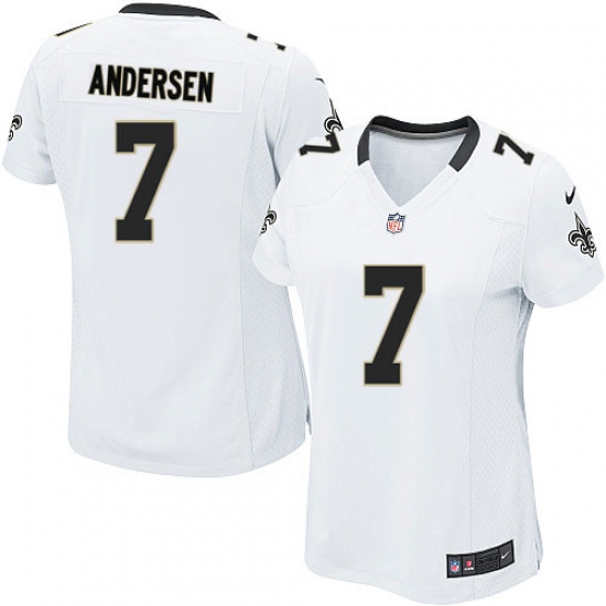 Women's Nike New Orleans Saints 7 Morten Andersen Game White NFL Jersey