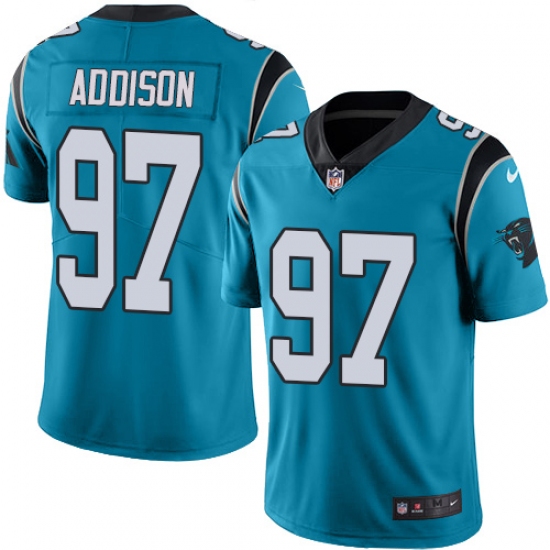 Youth Nike Carolina Panthers 97 Mario Addison Blue Alternate Vapor Untouchable Limited Player NFL Jersey