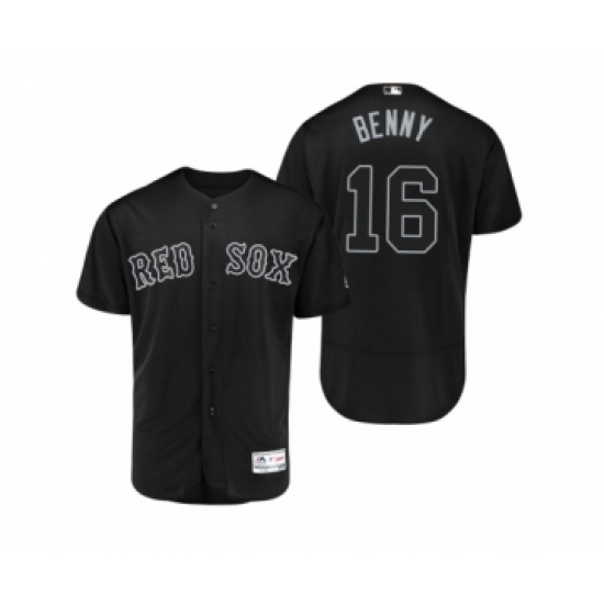 Men's Boston Red Sox 16 Andrew Benintendi Benny Black 2019 Players Weekend Authentic Jersey