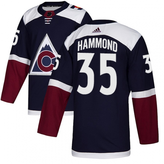 Youth Adidas Colorado Avalanche 35 Andrew Hammond Authentic Navy Blue Alternate NHL Jersey