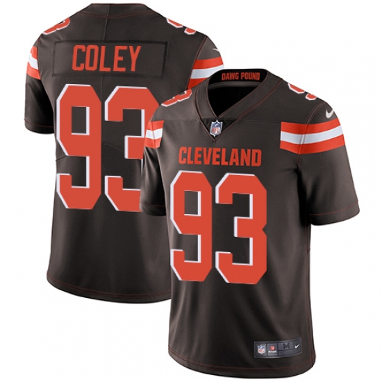 Men's Nike Cleveland Browns 93 Trevon Coley Brown Team Color Vapor Untouchable Limited Player NFL Jersey